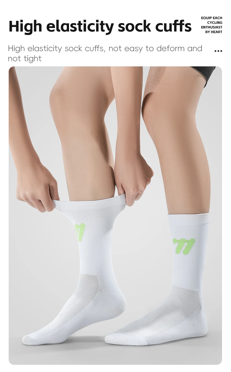 WEST BIKING Fahrradsocken Atmungsaktiv Hochelastisch Leuchtend Nacht-Fahrradsocken für Männer Frauen Outdoor-Sport-Fußbekleidung 1/2/3 Paar – Detail 7