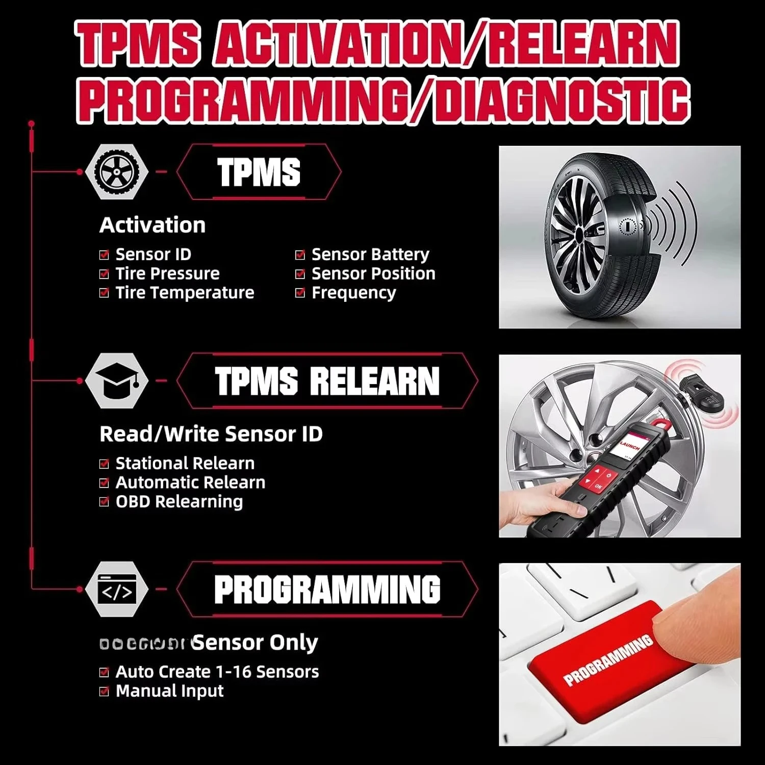 2026 Upgrade 431 ITPMS TSGUN Tire Pressure Detector Tool App Based TPMS Tool for Android