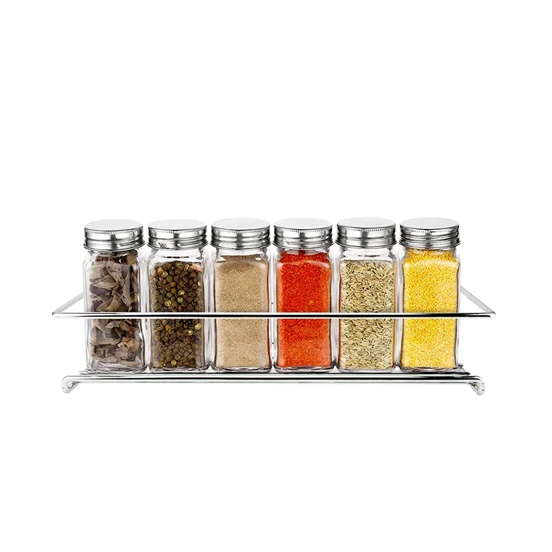 1/2PCS Wall Mount Spice Rack Metal Spice Storage Rack Spice Jar Rack Cabinet Shelf Seasoning Organizer Rack Kitchen Organizer