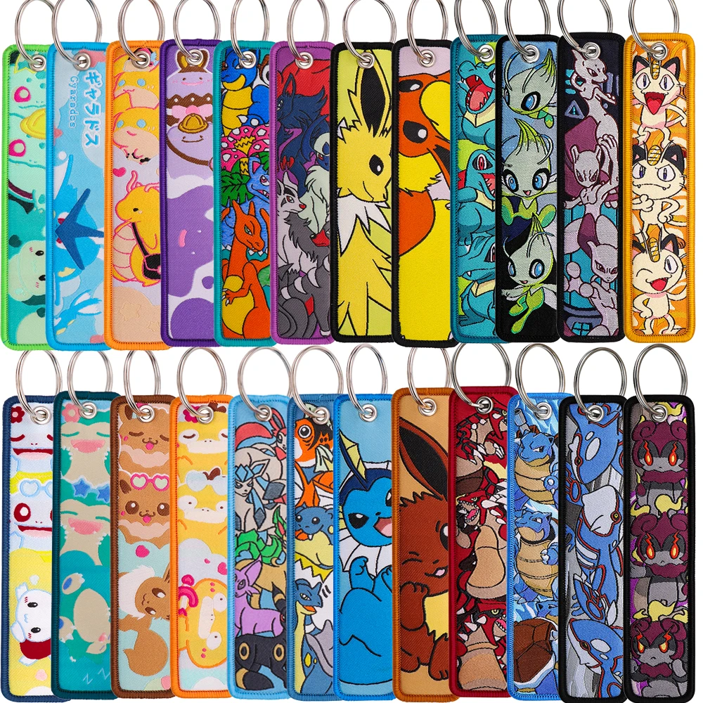 

Cartoon Anime Embroidered Keychains Car keys Tag for Men Keyring Women Men Fashion Jewelry Accessories Gifts 1pc