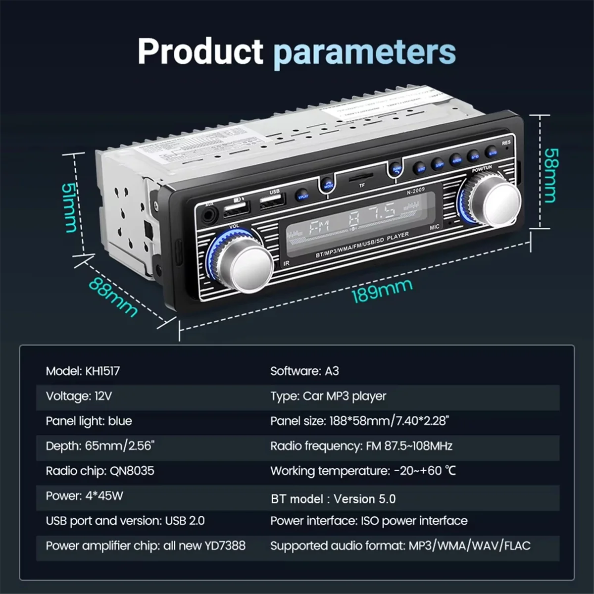 

MP3-плеер USB AUX автомобильный радиоприемник стерео плеер Bluetooth совместимый с дистанционным управлением авторадио электроника аксессуары