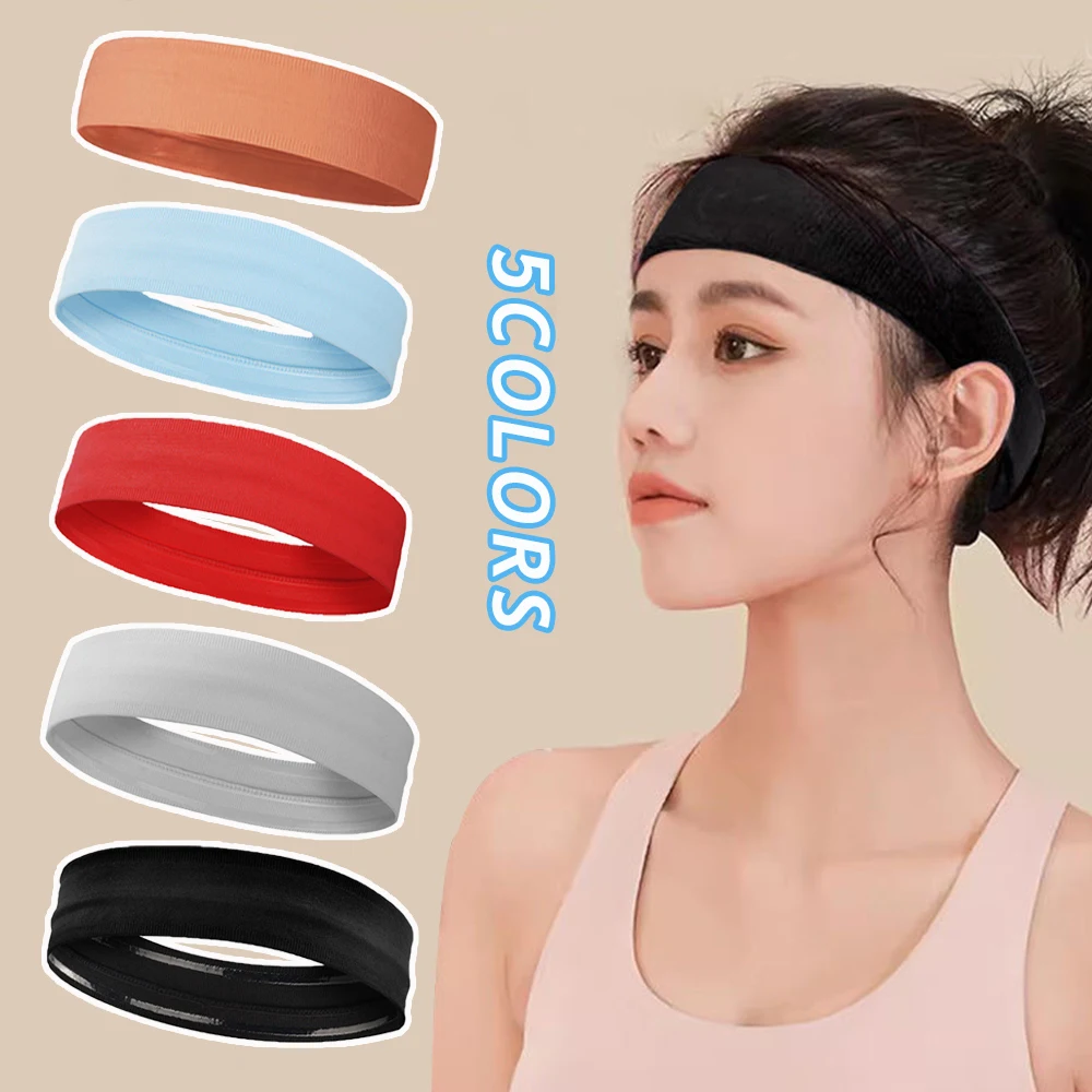 Hot Thin Women Men Sports Headband Silicone Forehead Protection Hair Band Non-Slip Sweatband Stretch Hairband Hair Accessories