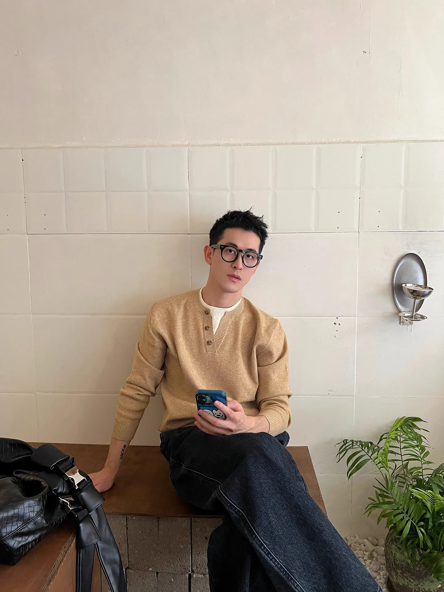 

Ni Tian Men's Knitted Henry Collar Sweater Loose Fit round Ne Autumn Winter Korean Sle Versatile Top Casual Wear