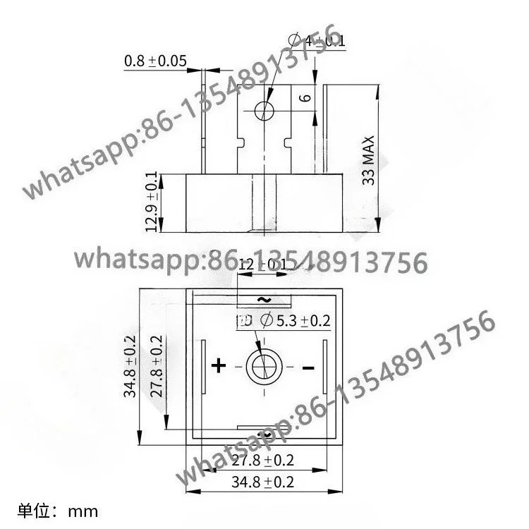 KBPC100A1600V KBPC10016 high power single phase rectifier bridge factory direct sales