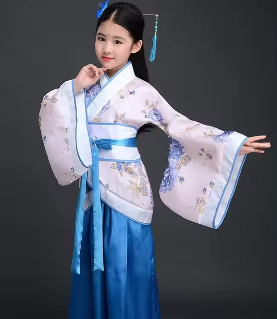 Ancient Chinese Costume Kids Child Seven Fairy Hanfu Dress Clothing Folk Dance Performance Chinese Traditional Dress For Girls