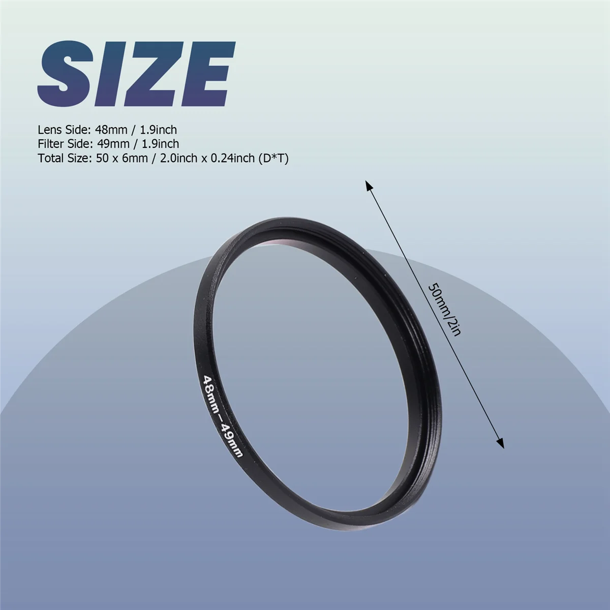 48mm to 49mm Camera Filter Lens 48mm-49mm Step Up Ring Adapter