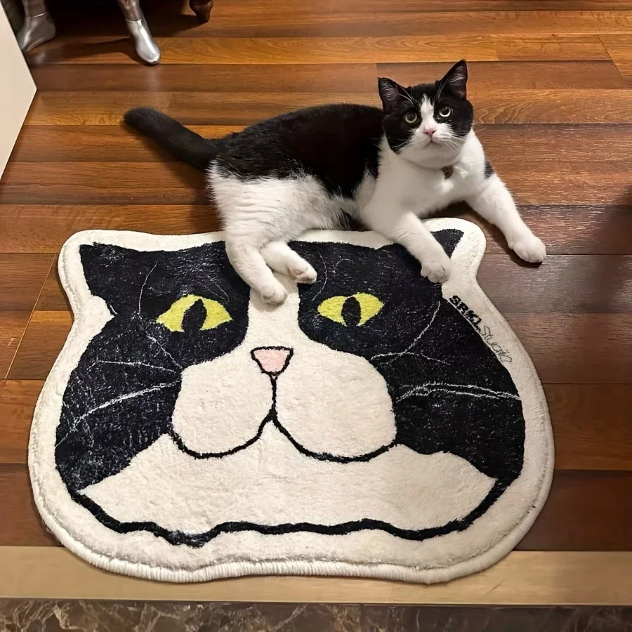 1 Piece of Cat Floor Mat Is Anti Slip, Waterproof, and Stain Resistant, Suitable for Bathroom, Bedroom, Kitchen, Home Decoration