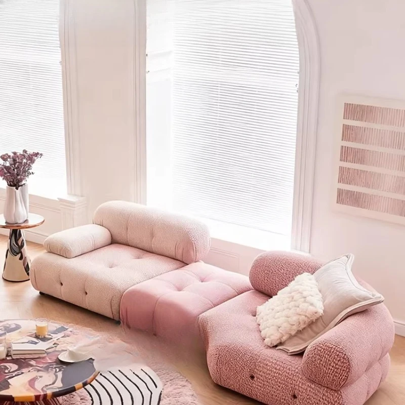 

Cream wind can be fully disassembled and washed linen cotton linen mica fabric sofa small apartment