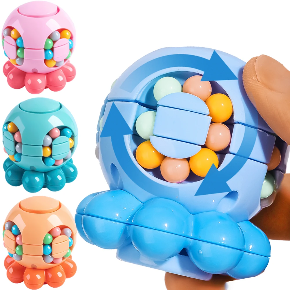 

Children's Puzzle Octopus Rotating Gyroscope Toy Intelligence Magic Bean Fingertip Gyroscope Decompression Rotating Ball Toys