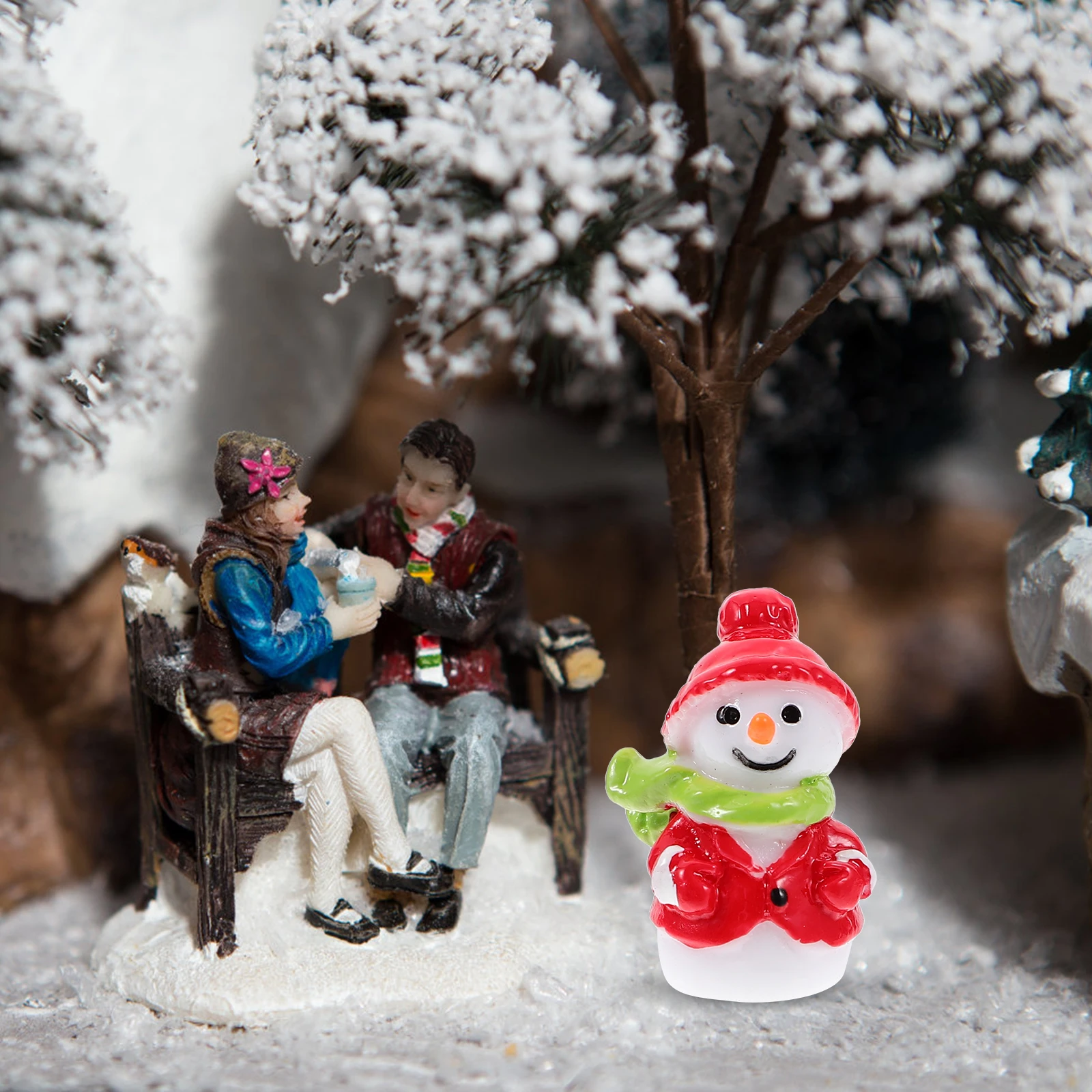 

10Pcs Resin Mini Snowman Christmas Decoration Party Favors Micro Landscape Xmas Ornaments Mini Christmas Ornaments