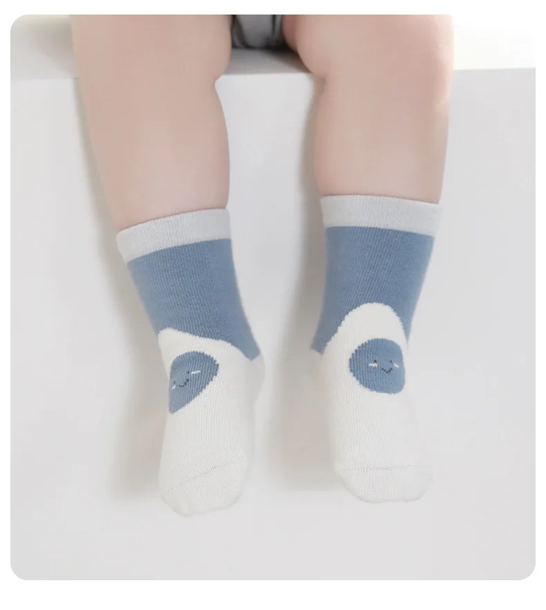 5 Paar Cartoon-Babysocken aus weicher Baumwolle, mittelhohe Socken, atmungsaktive Kleinkindsocken für Jungen und Mädchen, für den täglichen Gebrauch, lässige Kindersocken – Detail 11