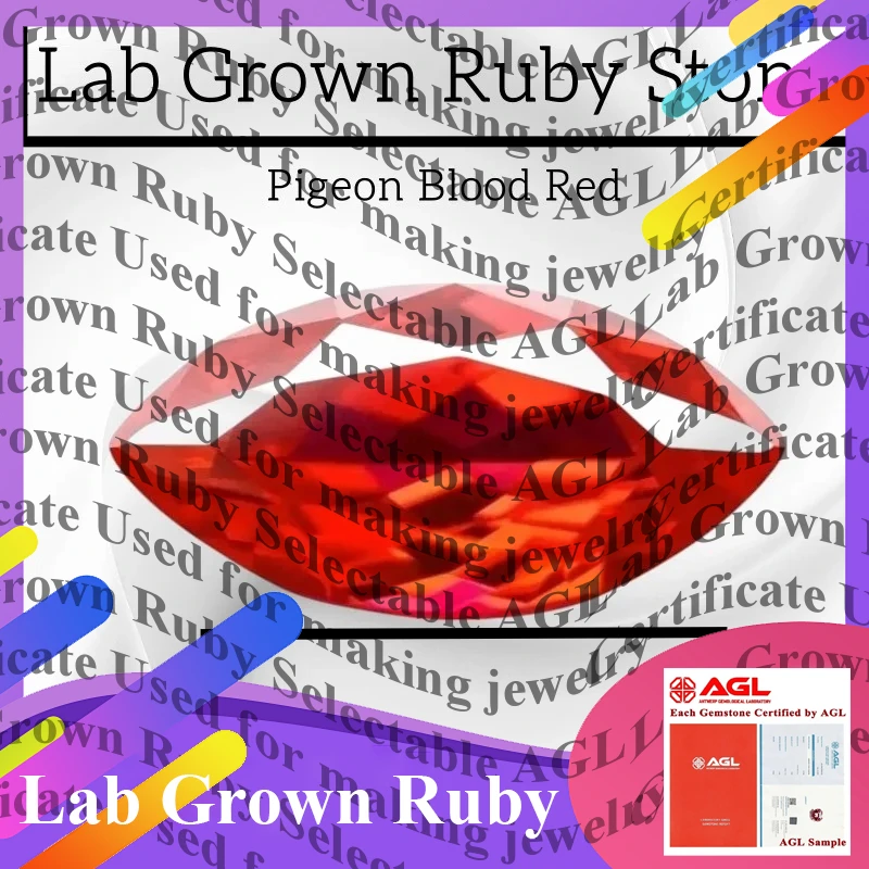 

F-Lab Grown Ruby Loose Gemstones Pigeon Blood Red Marquise Cut Charm Beads for DIY Jewelry Selectable CertificateDaily Wear