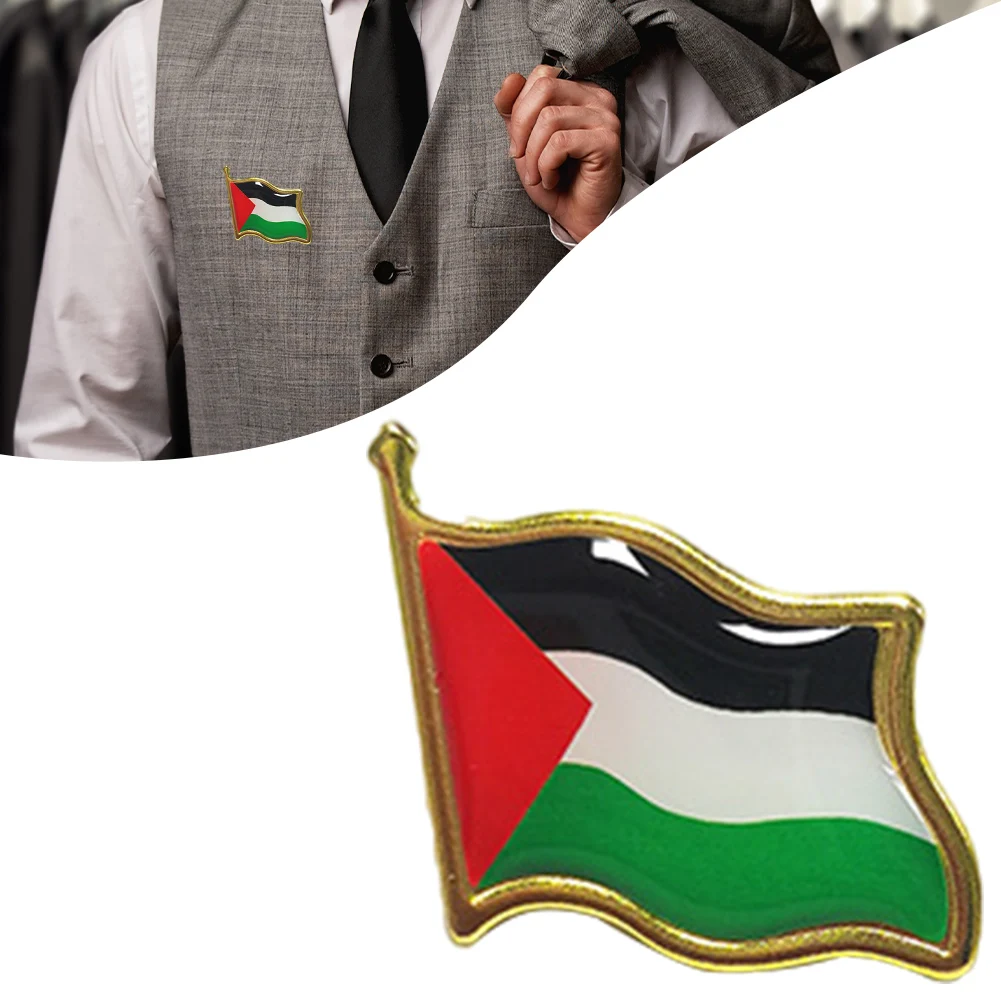 1-20PCS Palestine FLAG BADGE Stainless Steel Palestineflag Pin Lapel Badge Palestine Enamel Brooch Badge For Clothes Hat Collar