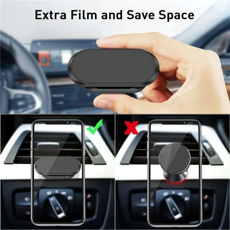 Metal Strong Magnetic Car Mobile Phone Holder Magnet Cell Phone Stand in Car GPS Support For iPhone Xiaomi 360° Rotatable Mount