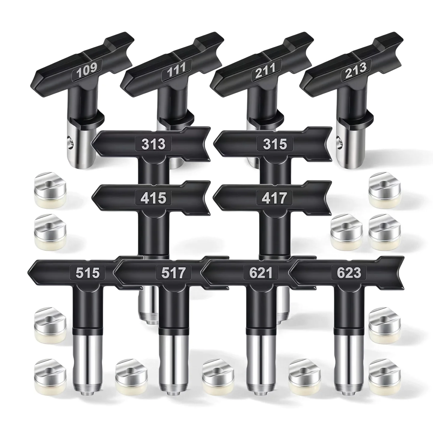 

12Pcs Airless Spray Tips Set with Gaskets Reversible Paint Sprayer Nozzle for Wall Furniture Painting