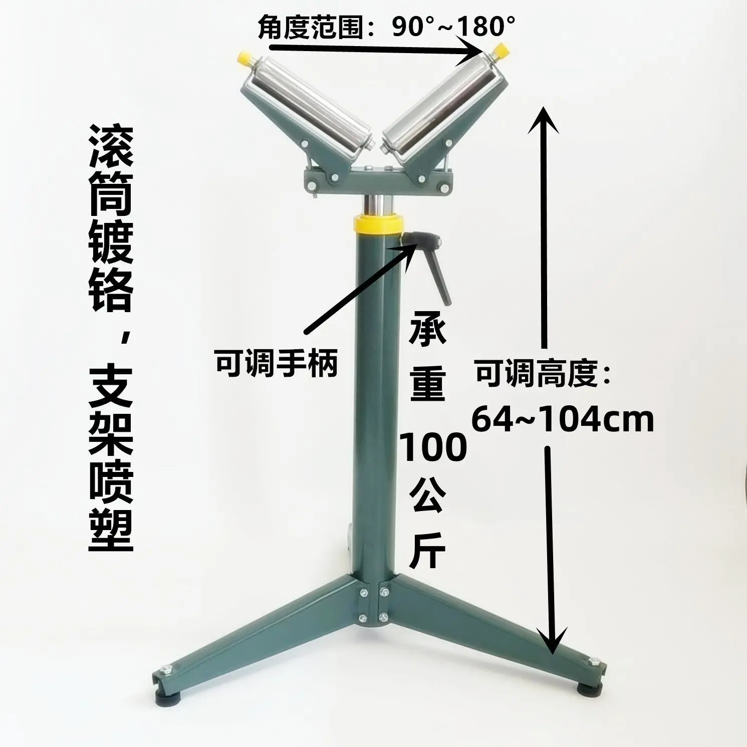 Two Rolls, Unpowered Roller Conveyor, Woodworking Feeding Rack, Chainsaw Beveled Cut According to Planer Support Rack Roller