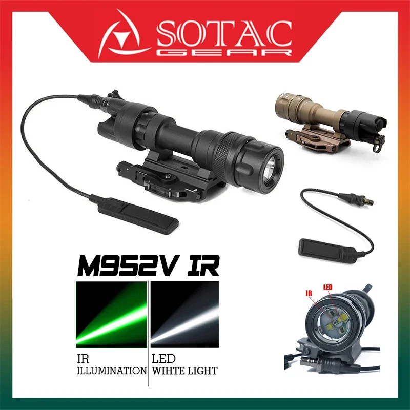 SOTAC M952V Weaponlight Tactical Light IR Illumination 500 Lumens Scout Light ADM Mount Fit Picatinny Rail Hunting Airsoft