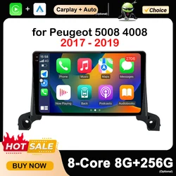 9 pollici per Peugeot 5008 4008 2017 - 2019 Car Multimedia Radio Video Player Android OS GPS Navi WiFi + 4G QLED Touch Screen BT