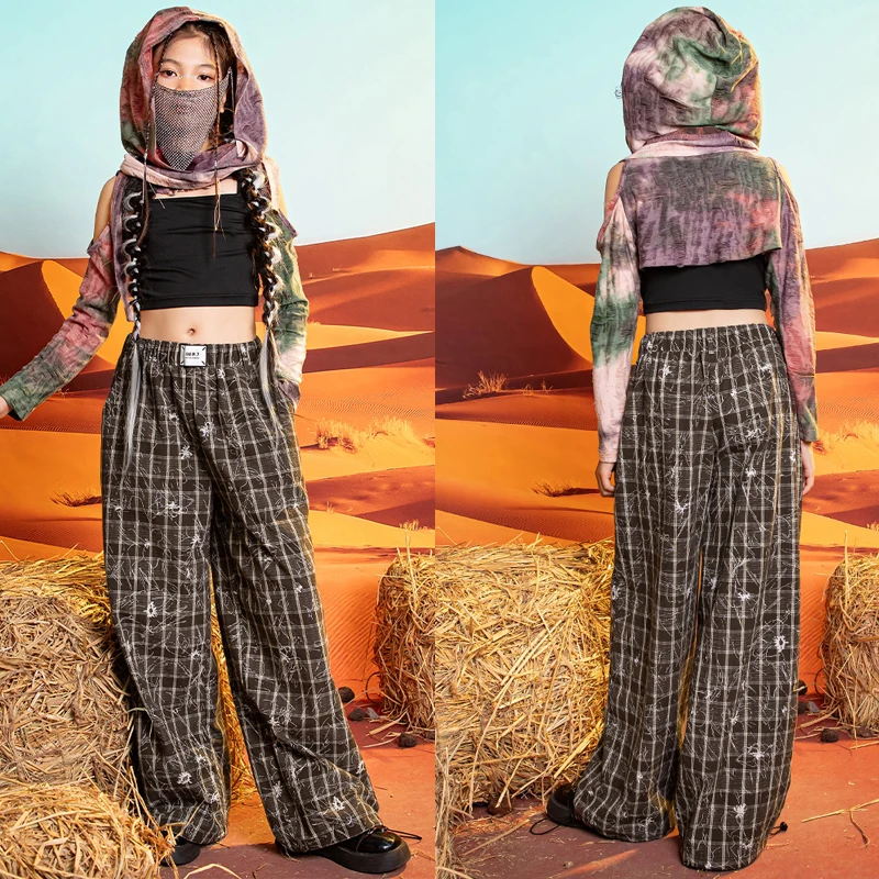 

Fashion Girls Group Jazz Dance Outfits Children Street Clothes Kids Cool Hip Hop Dance Costume Stage Kpop Rave Wear XS8705