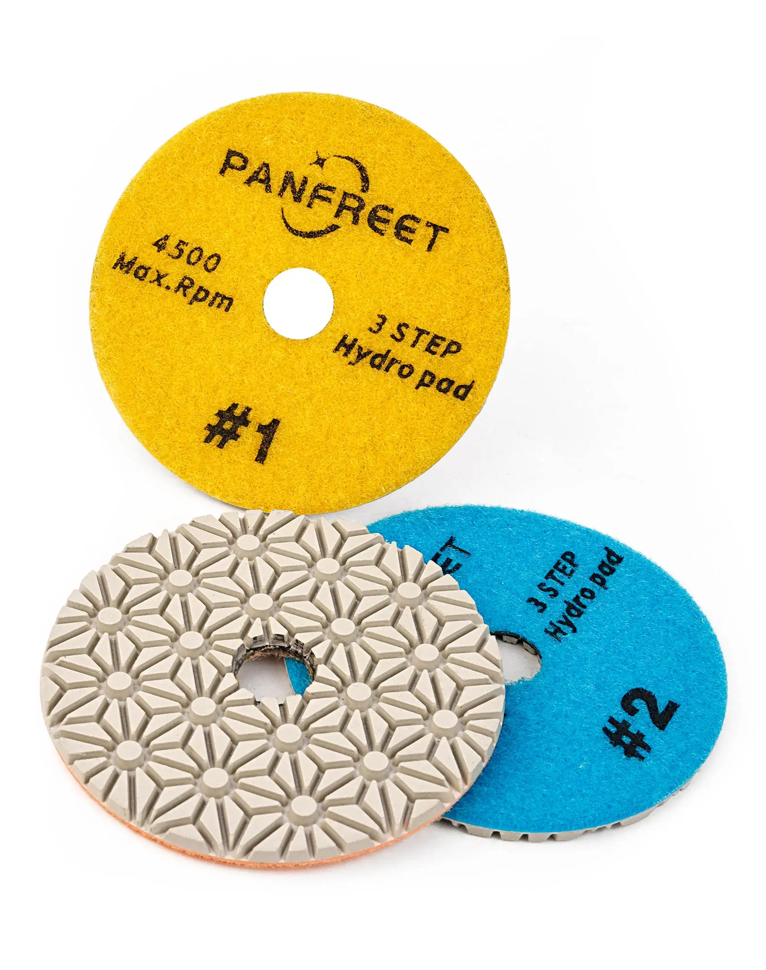 

Panfreet влажные/сухие 3-ступенчатые 4-дюймовые алмазные полировальные подушечки для полировки гранита, кварца, мрамора, бетона, терраццо