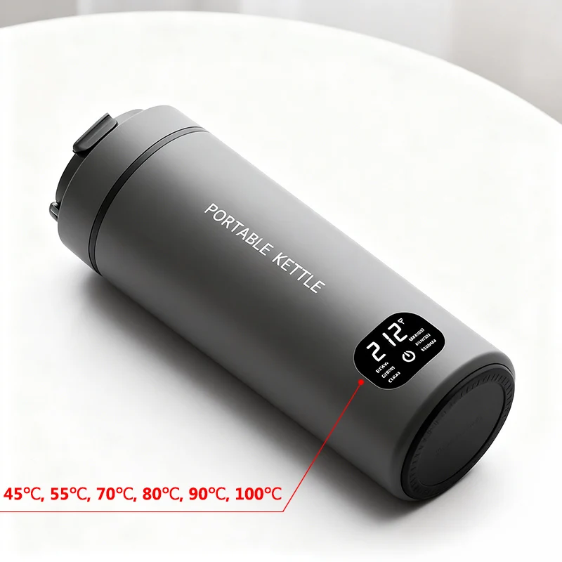 

Smart Digital Display 220V 110V Electric Cup Boil Water Auto Shut-Off Tea Coffee Heating Bottle Leakproof Keep Warm Mini Kettle