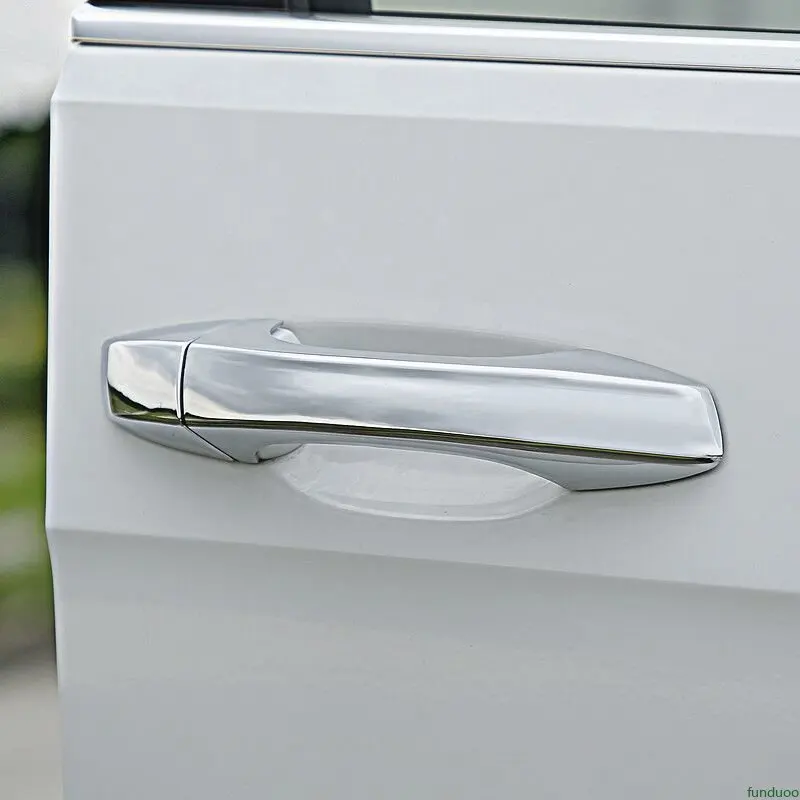 New Carbon Fiber Chrome Car Side Door Handle Cover Trim Sticker For Skoda Octavia A7 VW Golf 7 2014-2019 Styling Accessories