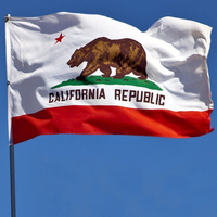 EOODLOVE Double Headed Bear California Flag 90x150cm Indoor and Outdoor 3x5 Foot Hanging Decorative Activity Flag