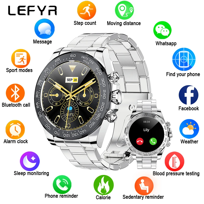 Clock Smart Watch Men Steel Connected LEFYR AW13 Support Heart Rate Blood Oxygen Exercise Mode Sports Fitness GT5 Panda pk MD56