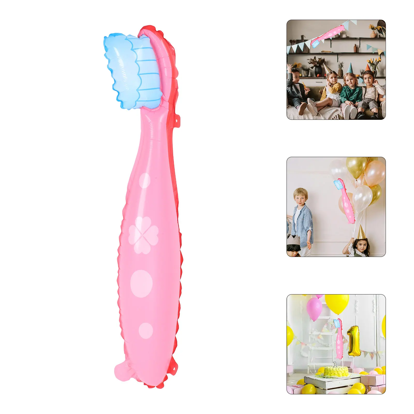 Globo de cepillo de dientes de gran tamaño, suministros de decoración para fiesta, accesorios brillantes de forma grande, tema de salud, novedad para eventos, 4 Uds.