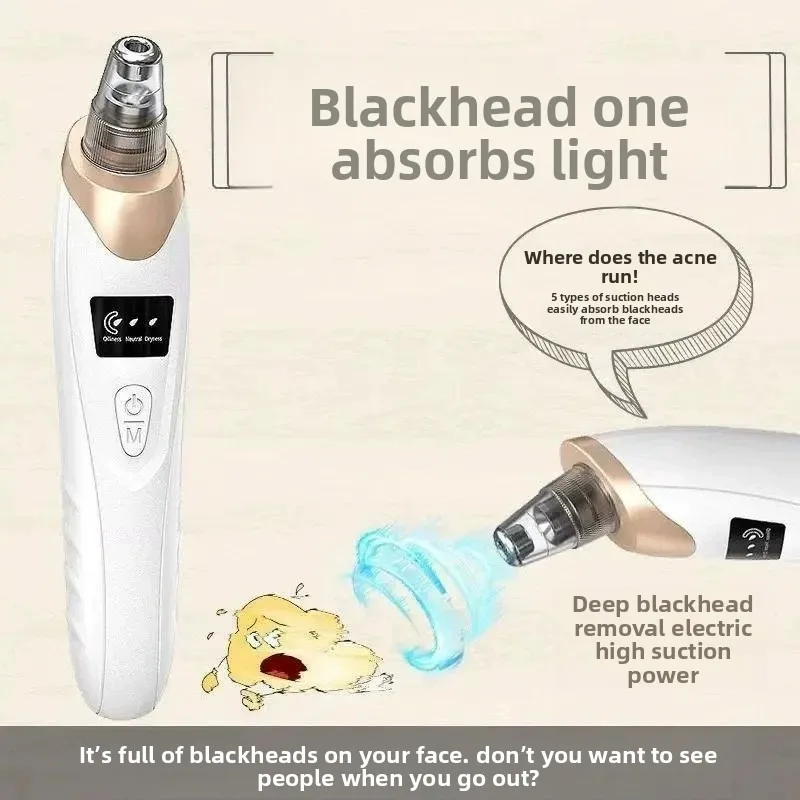 New Electric Blackhead Extractor, Rechargeable Blackhead Suction Device, Bubble Facial Cleanser, Pore Cleaner, Blackhead Remover