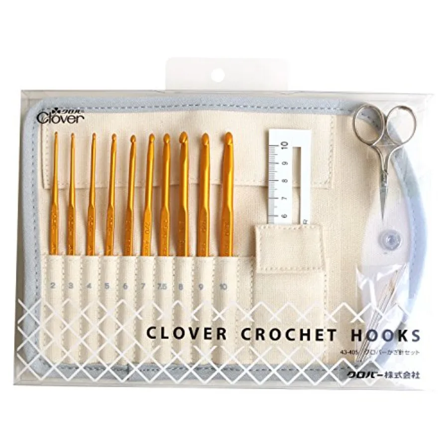

Crochet Set 43-405 Crochet Set 10 Crochet Needles 3 Mini Scissors Knit Gauge Crochet Case