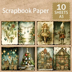 10 Sheets A5 Size Christmas For The Children Background Vintage Grunge Journal Planning Scrapbooking