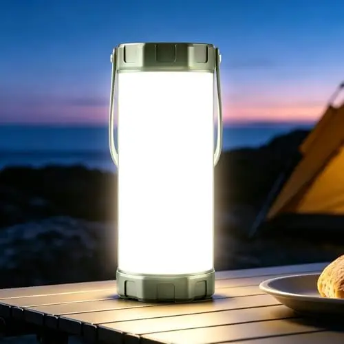 

Glocusent 106 LED Camping Lights, Up to 80Hrs, 5000mAh Camping Lantern Rechargeable with 5 Brightness 3 Modes & SOS, IP68 Waterproof, Max 1200LM, Lanterns for Power Outages Hiking Emergency Hurricane