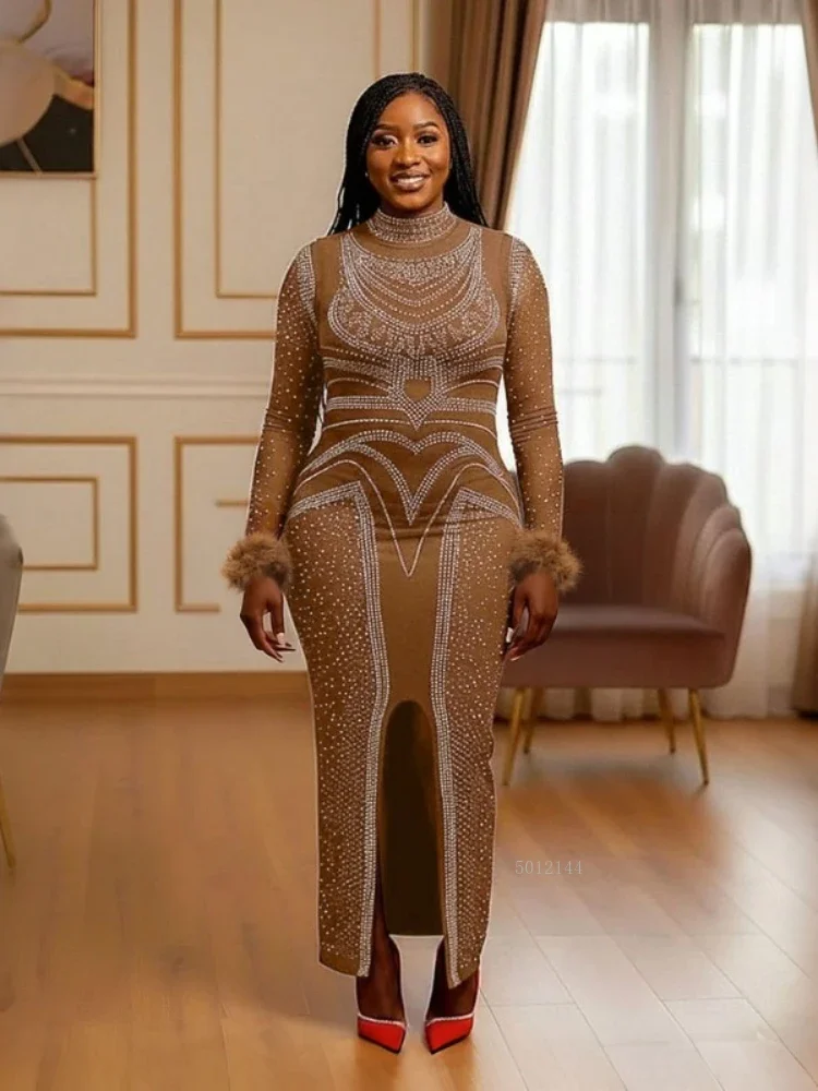 

African Dresses For Women Elegant Polyester Muslim Fashion Abayas Dashiki Robe Kaftan Long Maxi Dress Turkish Africa 2026 New