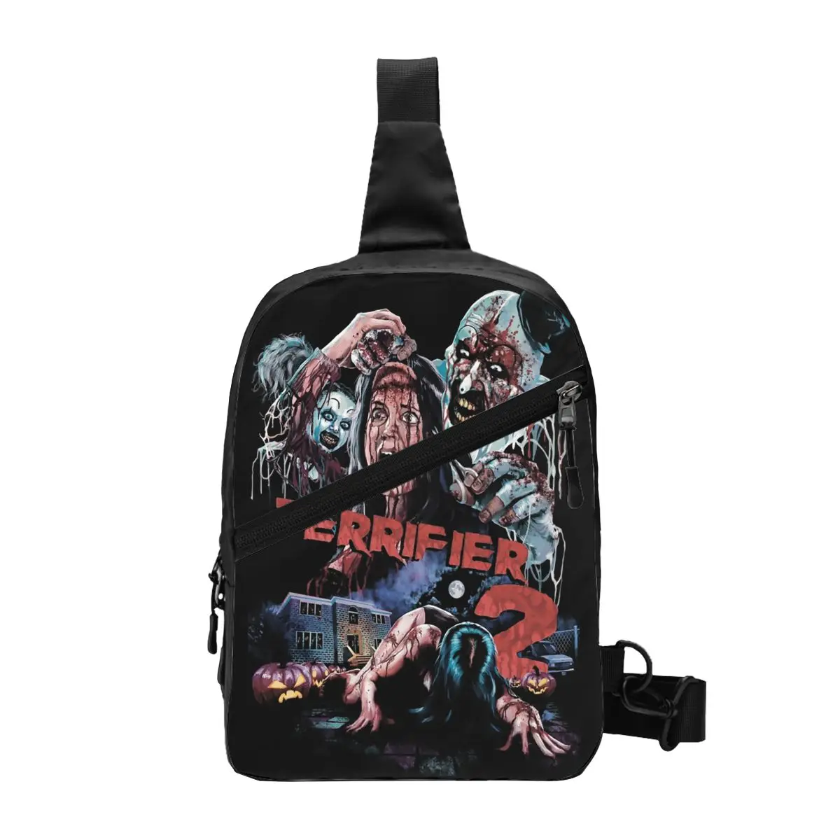 

Terrifiers Halloween Horror Movie Sling Chest Bag Custom Shoulder Crossbody Backpack for Men Traveling Daypack