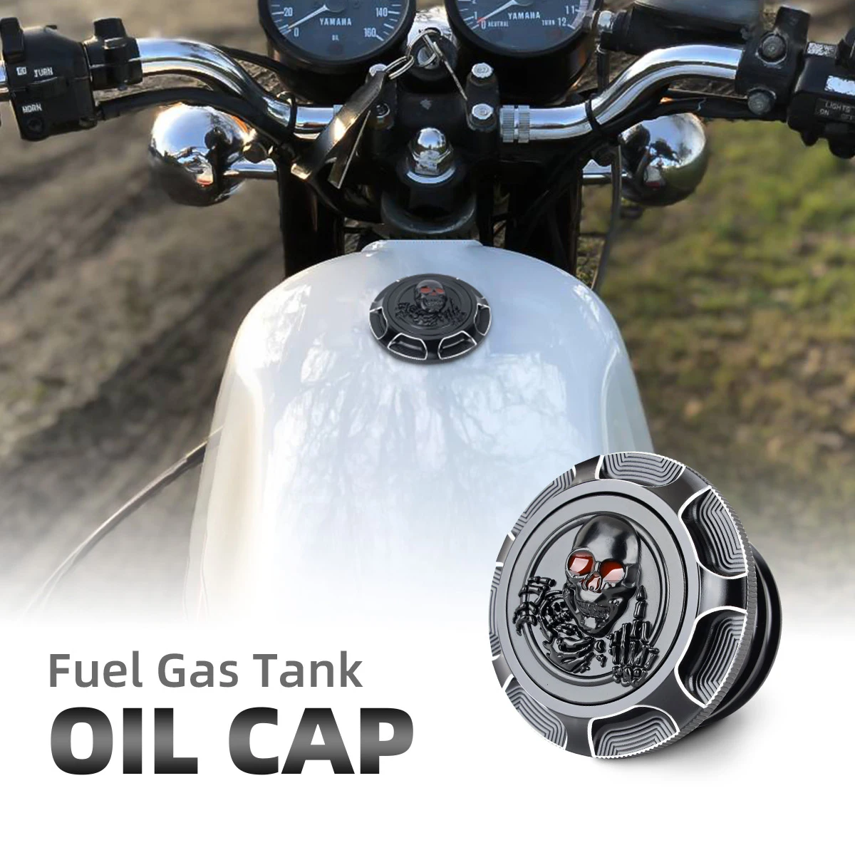 Motorcycle Fuel Tank Cap Skull Decor Oil Gas Tank Cap For Harley Davidson Sportster XL 1200 883 X48 Dyna Softail Touring FLHR