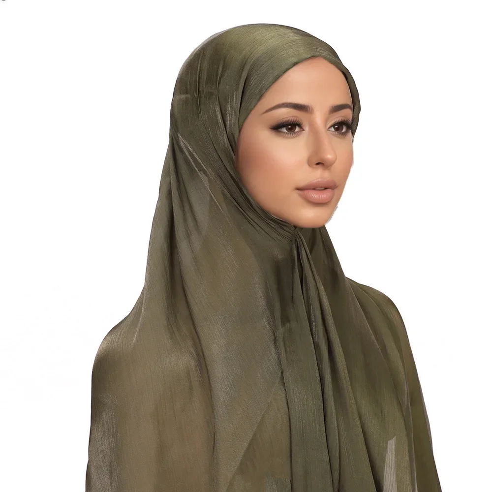 

Chiffon Instant Hijab with Underscarf for Muslim Woman Shawl Scarf Wrap Ready To Wear Hijabs Undercap Amira Bandanas Headband