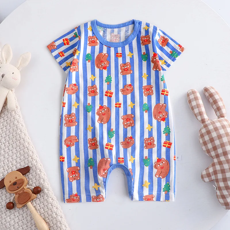 Baby Clothes Bodysuit for Newborn Infant Jumpsuit Boys Girls Letter Print Short Sleeves Romper Toddler Onesies 0 to 12 Months