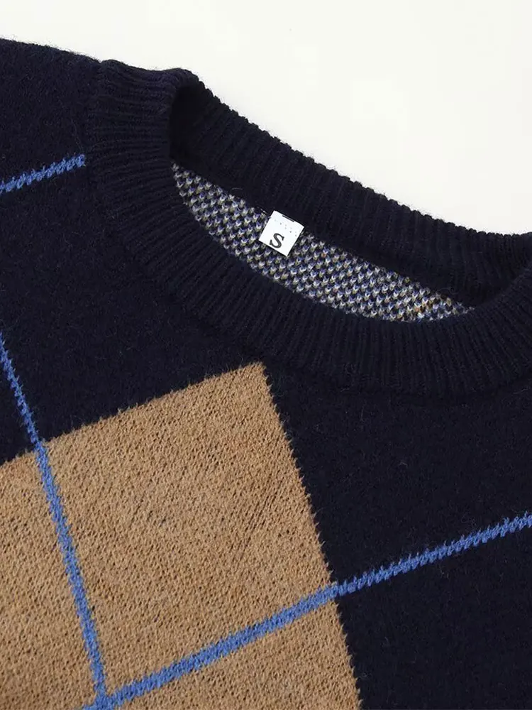 

NLZGMSJ повседневные шикарные клетчатые вязаные женские свитера с длинными рукавами и пуговицами, модные толстые теплые топы