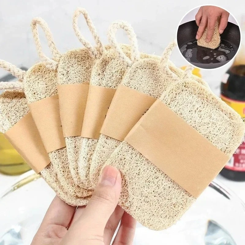 10Pcs New Loofah Dish Towel Does Not Hurt The Pan Sponge, Oil Stain Removing Cloth, Silk Gourd Pulp Pan Brush
