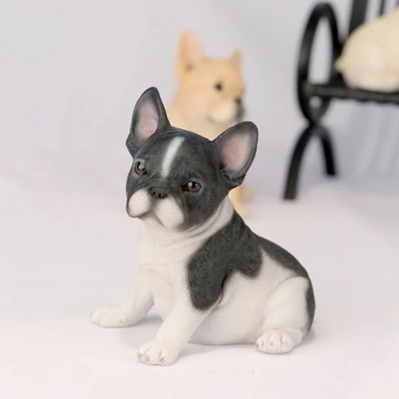 JXK 1/6 escala simulación de resina Bulldog Francés lindo Animal mascota perro modelo para figuras de acción de 12 pulgadas decoración de soldado