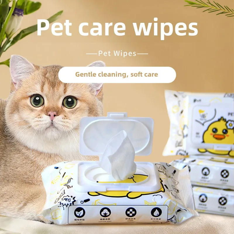 Full of Vitality Small Yellow Duck Wipe Pet Special Wet Towel Cat Dog Eyes Cleaning Wipes Dogs and Cats Supplies