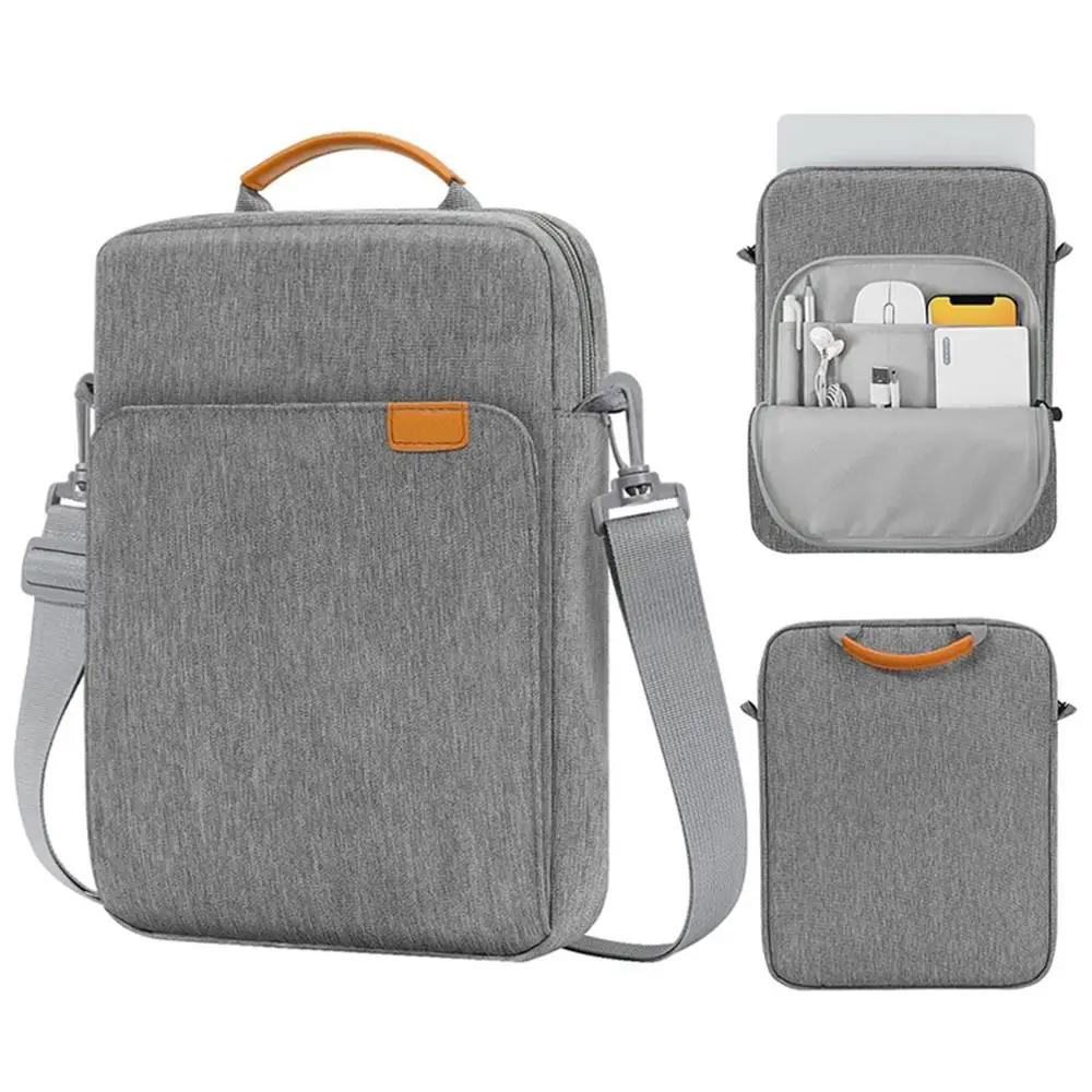 

9/11/13.3 inch Tablet Sleeve Case Universal Concealed Hand Strap Shoulder Bag Shockproof Wear-resistant Notebook Case