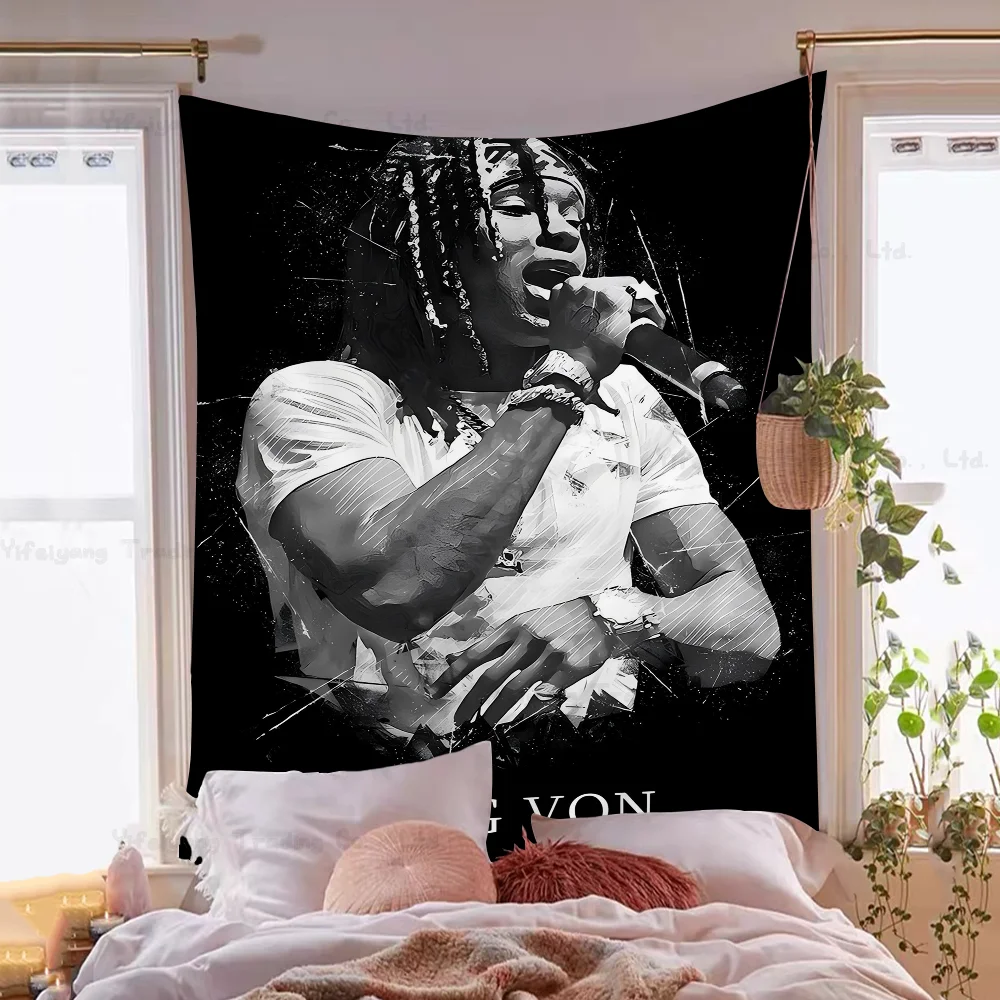 Rapper K-King Cool V-Von Cartoon Tapestry Art Science Fiction Room Home Decor Wall Hanging Sheets