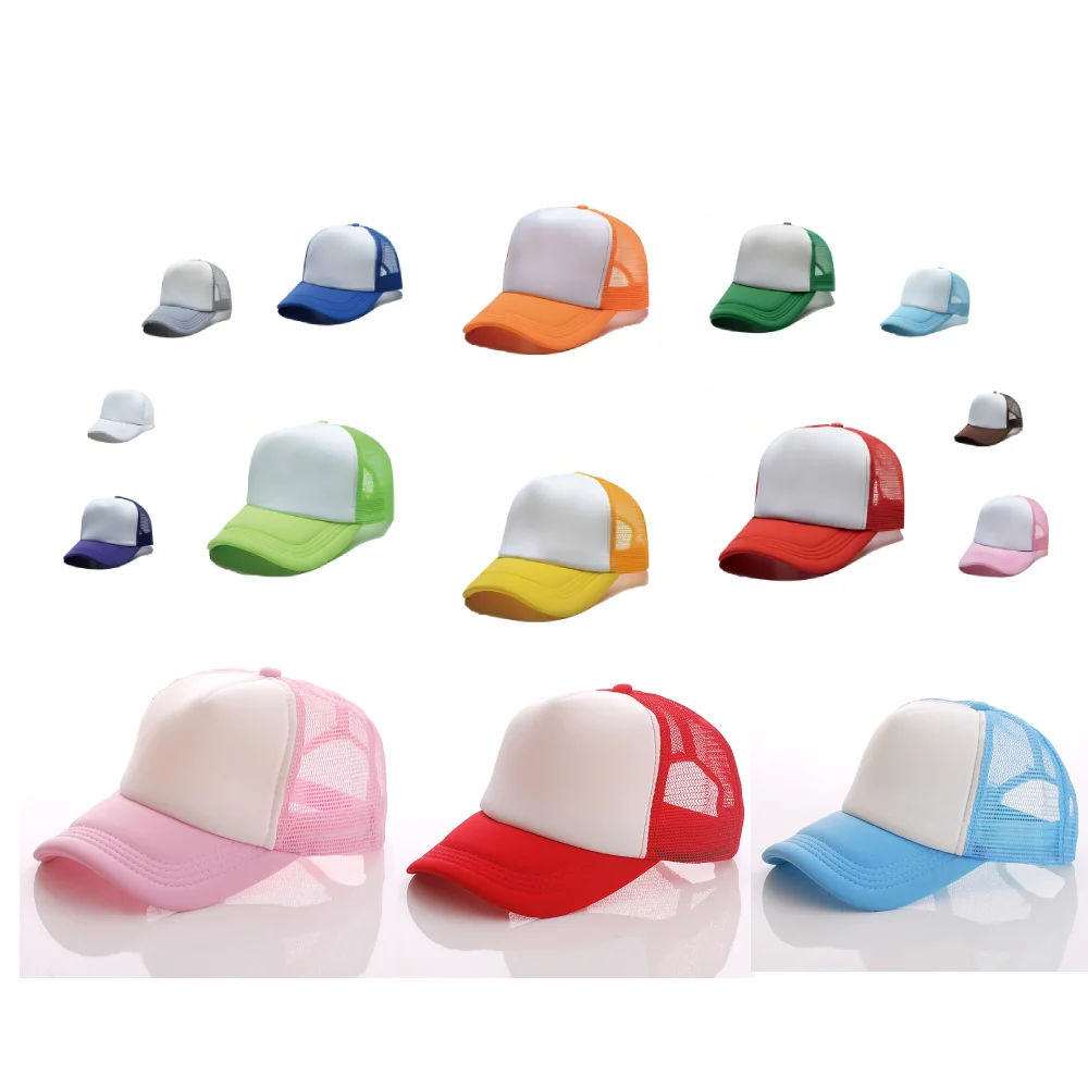 Sublimation Blank Hats Adjustable Hip Hop Baseball Cap Casual Mesh Sun Hat Snapback Caps For Customize Team Caps