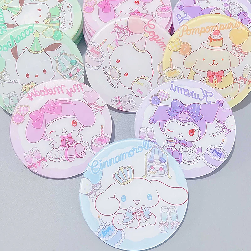 Sanrio Kuromi Coaster Kawaii My Melody Acrylic Cup Mats Anime Cartoon Acrylic Coaster Cute Ins Style Bilayer Cup Pads Gift