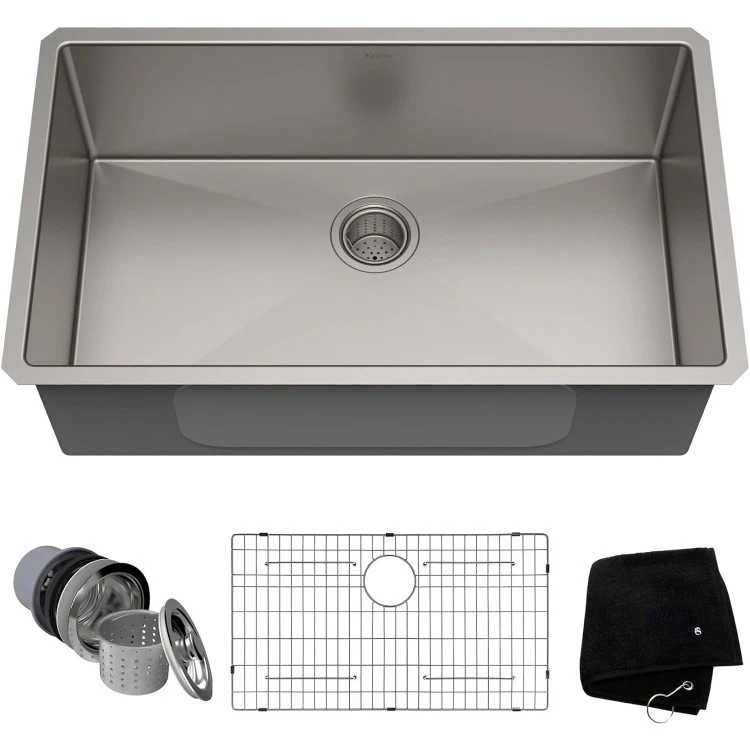 Standart PRO 16 Gauge Undermount Single Bowl Stainless Steel Kitchen Sink, 32 Inch