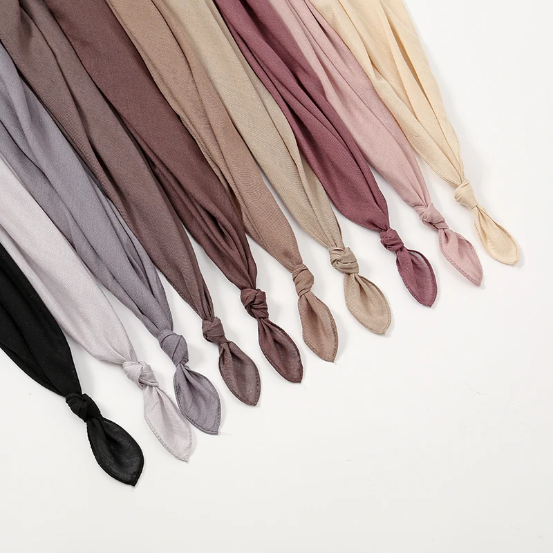 Modal Hijab Rayon Cotton Shawls Solid Color Soft Wraps For Muslim Woman Hijab Ialamic Turban Headband 170*75cm