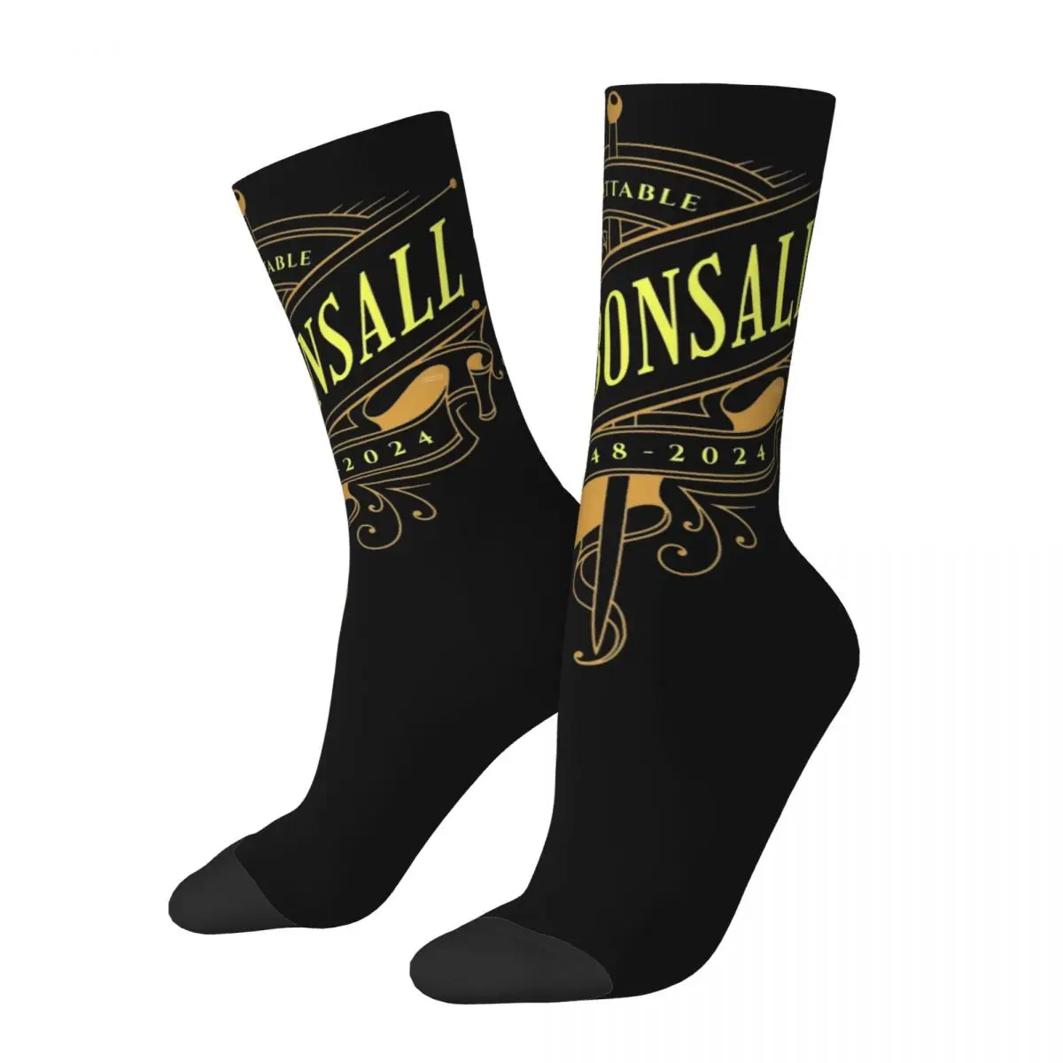 Crazy-Calcetines deportivos para mujer, medias con diseño de cantante de música campestre, Retro, para todas las estaciones, Joe Bonsall 1948, 2024