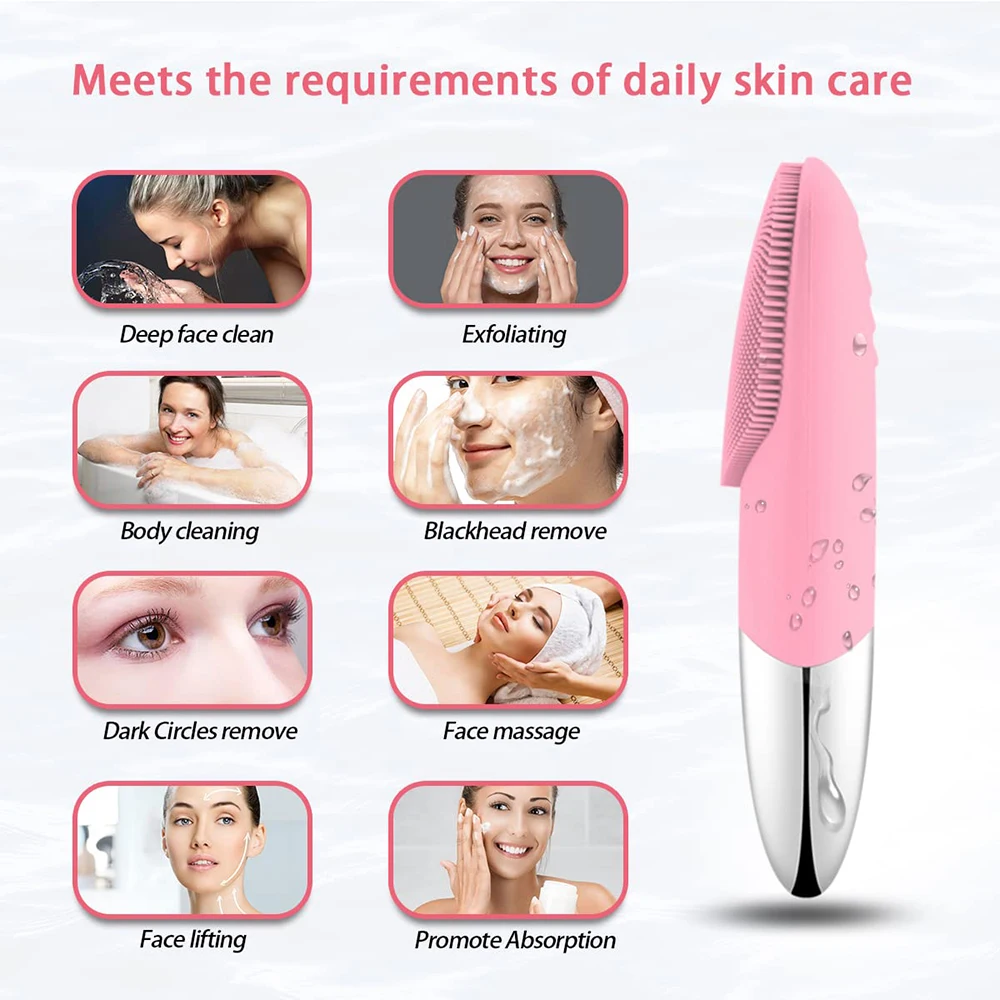 Mini brosse électrique de nettoyage du visage, imperméable, épurateur, Massage exfoliant, vibrant, nettoyage en profondeur, outil de soins de la peau